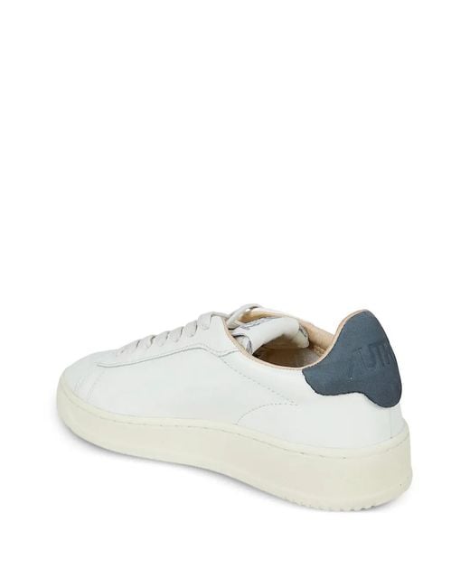 Autry White Dallas Low Logo-Patch Sneakers