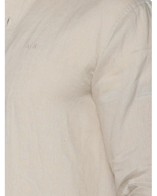 ARMANI EXCHANGE Natural Logo-Embroidered Shirt for men