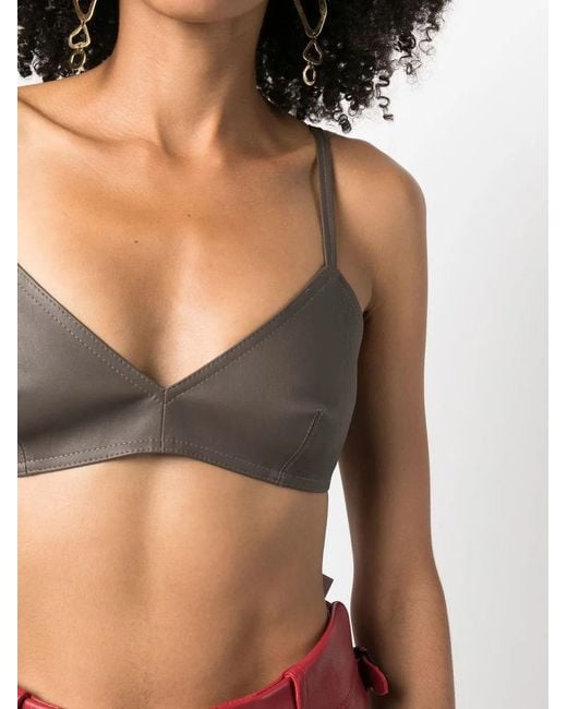 The Mannei Gray Sierra Leather Bralette