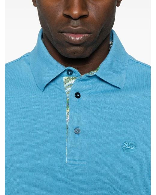 Etro Poloshirt Mit Pegaso-Stickerei in Blue für Herren