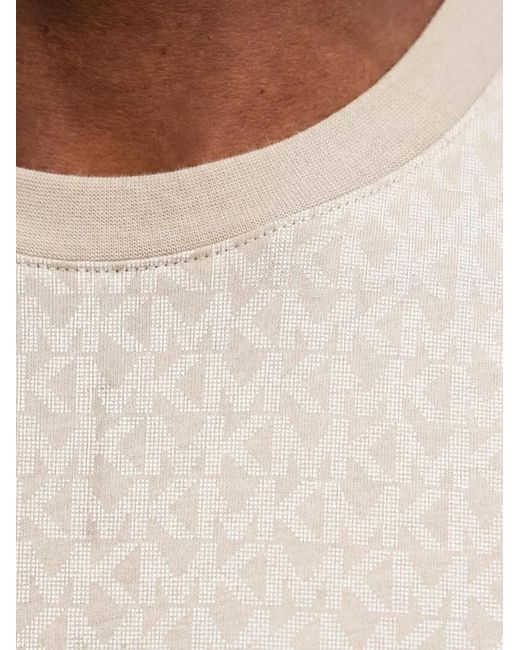 Michael Kors White Logo-Pattern T-Shirt for men
