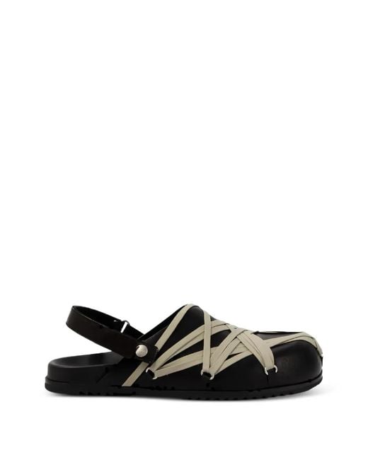 Rick Owens Black Mules Megalace À Brides Croisées for men