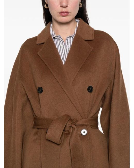 Marc O' Polo Brown Double-Breasted Belted Coat