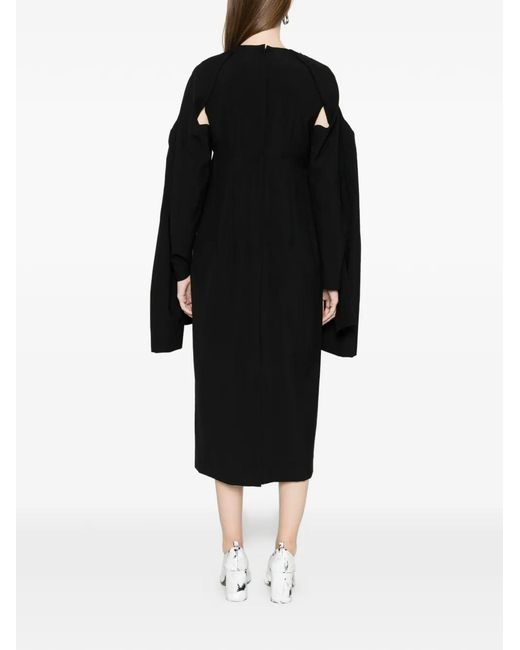 Comme des Garçons Black Wool Midi Dress