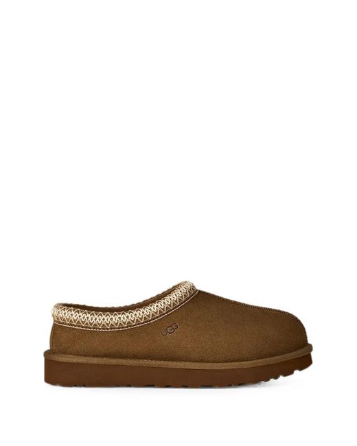 Ugg Brown Tasman Embroidered Slippers