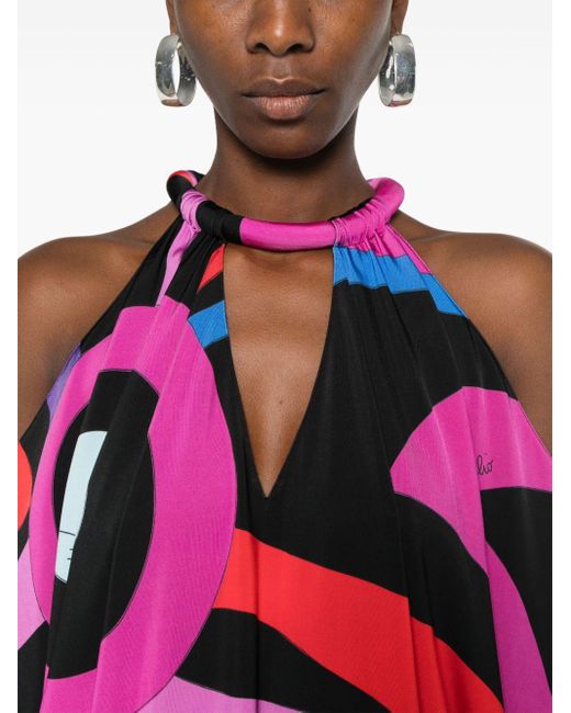 Emilio Pucci Pink Abstract-print Mini Dress