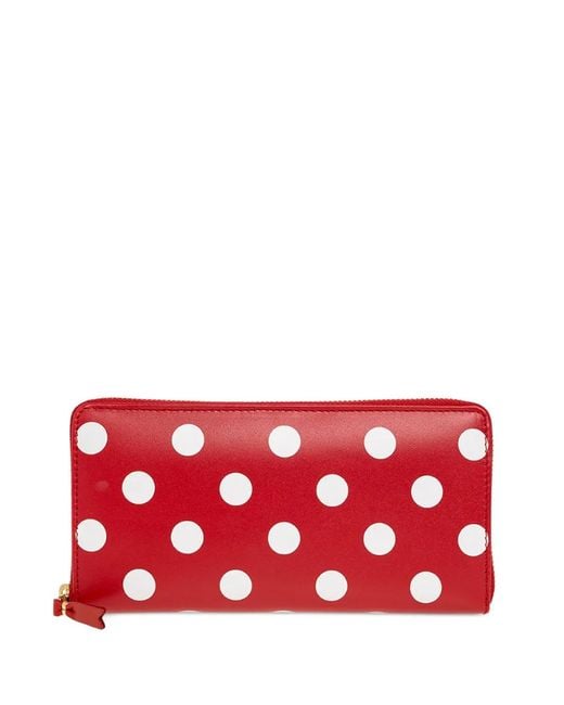 Comme des Garçons Red Polka-Dot Leather Wallet