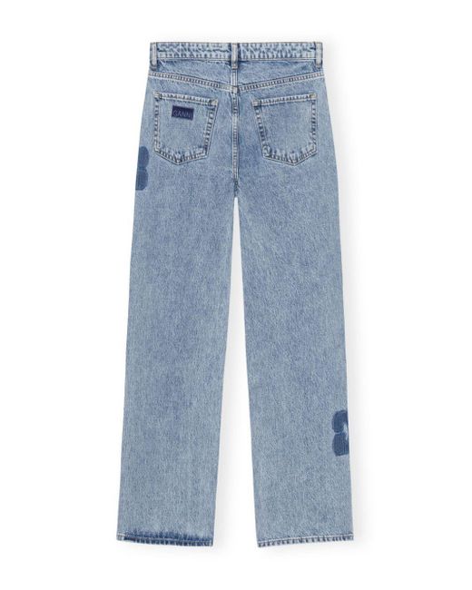 Ganni Izey Jeans Met Borduurwerk in het Blue