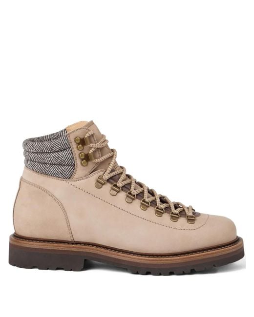 Brunello Cucinelli Natural Leather Boots for men