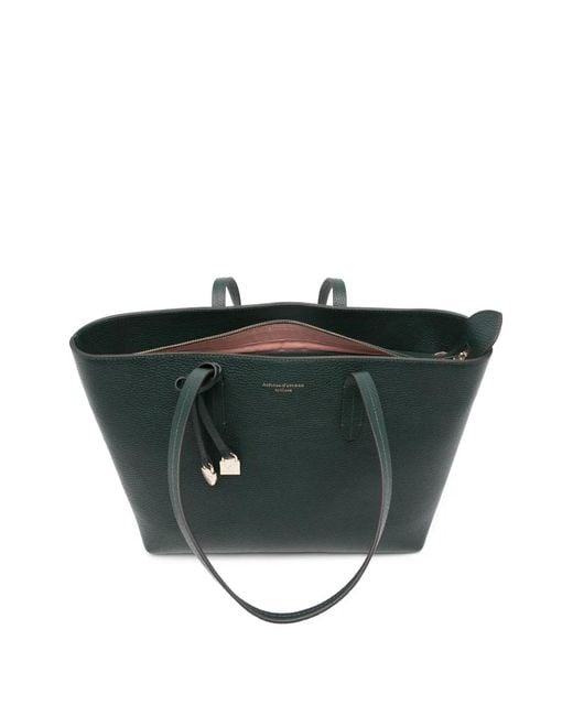 Aspinal Black Charm-Detail Tote Bag
