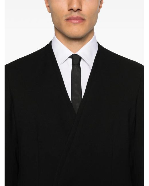Tagliatore Black Double-Breasted Jacket for men