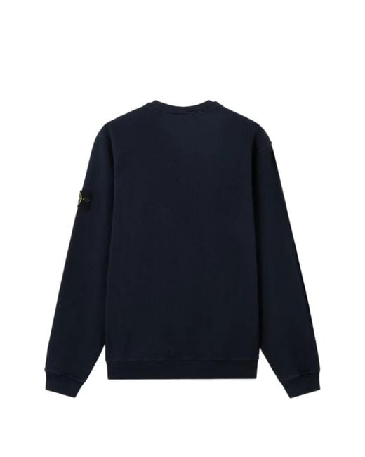 Stone Island Blue 6100034 Malfilé-Fleece 'Old' Effect Sweatshirt for men