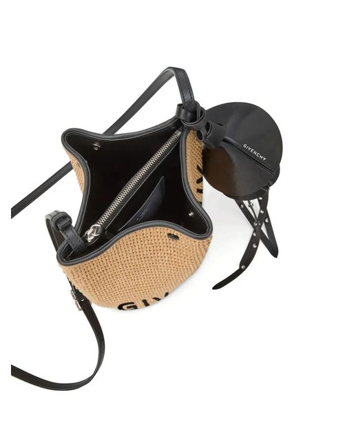 Givenchy Black Mini Span Logo-Print Bucket Bag
