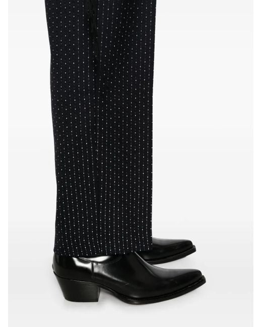 Midorikawa Black Shoulder-Strap Tailored Trousers