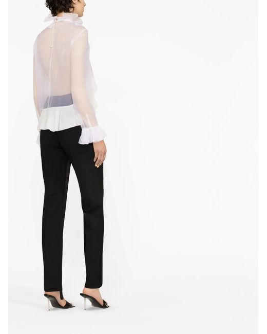 Givenchy White Ruffled Asymmetric Blouse