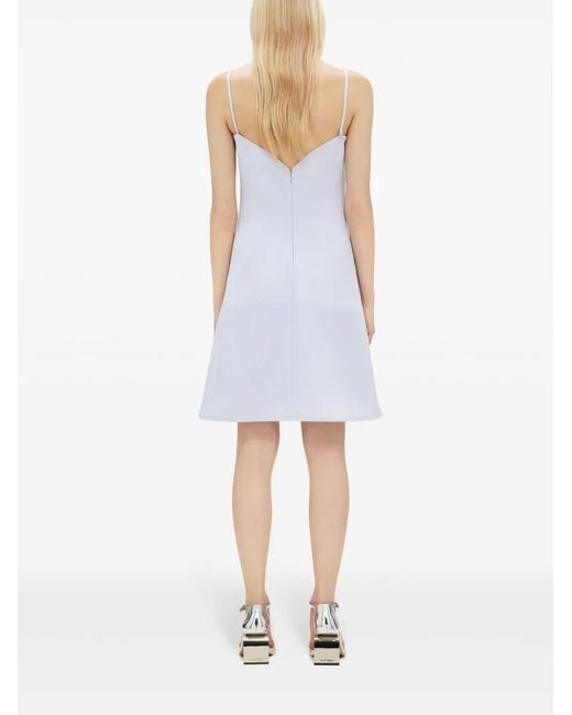 Courreges White Lilac Crepe Texture A-Line Dress