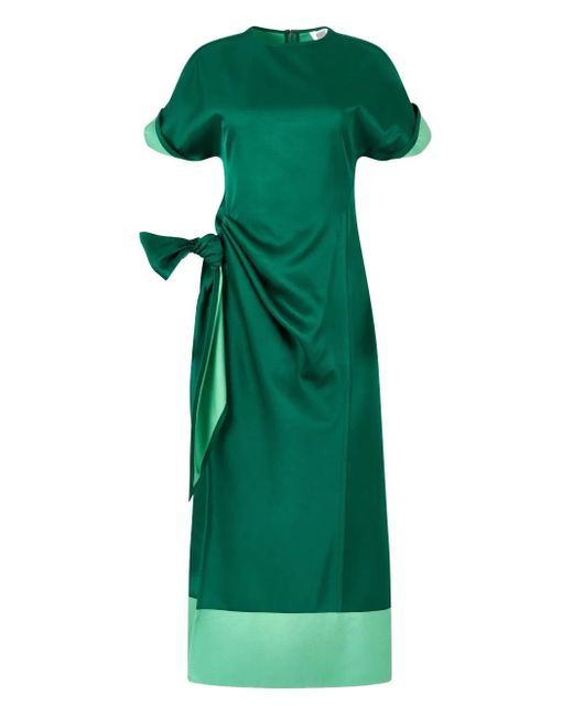 Rosie Assoulin Sash & Slit Midi Dress Green