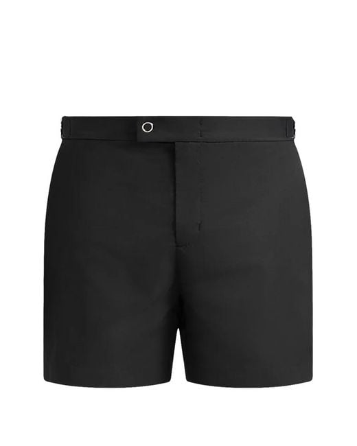 Manière De Voir Black Brian Polished Nylon Swim Shorts for men