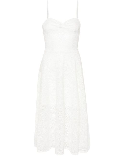 Ermanno Scervino White Corded-lace Flared Midi Dress