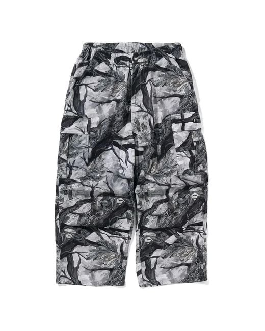 A Bathing Ape Gray Tree Edge Camo Cargo Pants for men