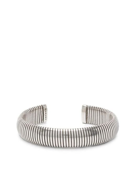 Isabel Marant White Ribbed-Detail Cuff Bracelet for men