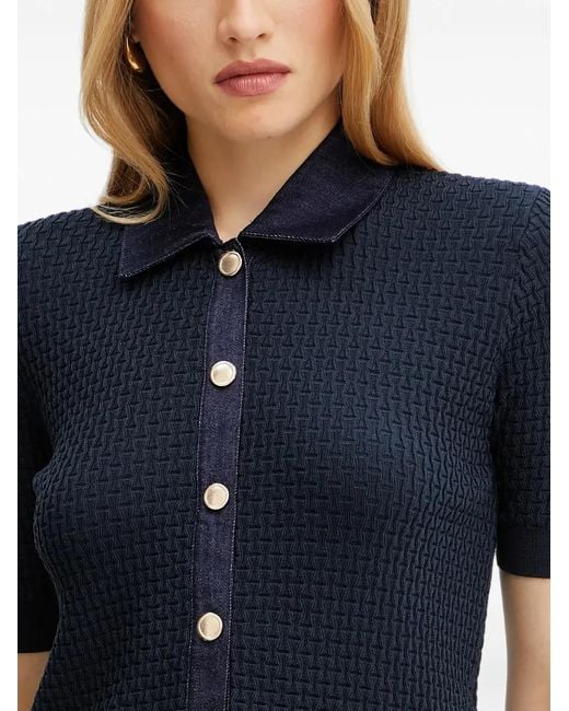 Morgan Blue Short-Sleeve Cardigan