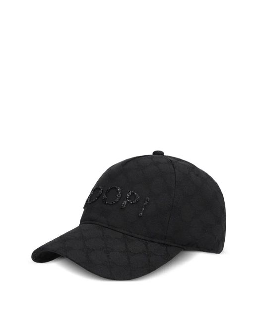Joop! Black Adriana Monogram-Pattern Crystal-Embellished Baseball Cap