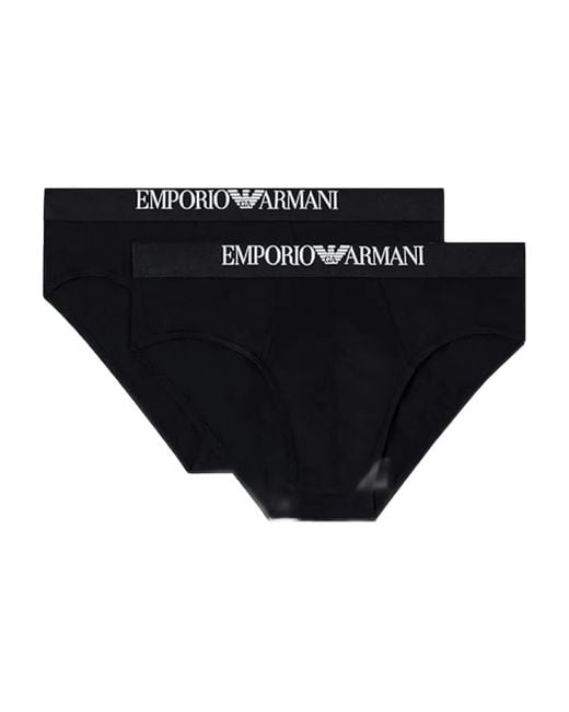 Emporio Armani Slips Mit Logo (2Er-Set) in Black für Herren