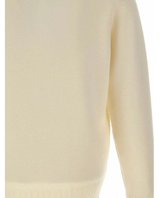FILIPPO DE LAURENTIIS White Half-Zip Merino-Wool Sweater for men