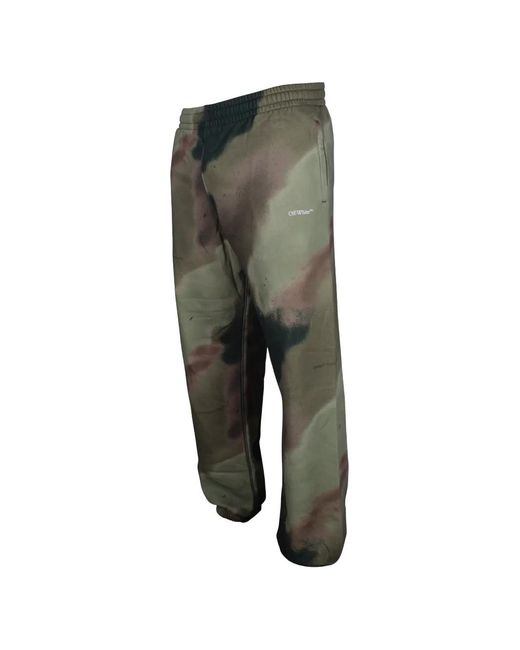 Off-White c/o Virgil Abloh Green Camouflage-Print Track Pants for men