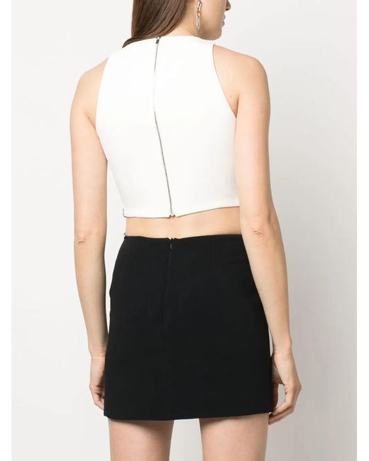 David Koma White Crystal Tentacle Cropped Top