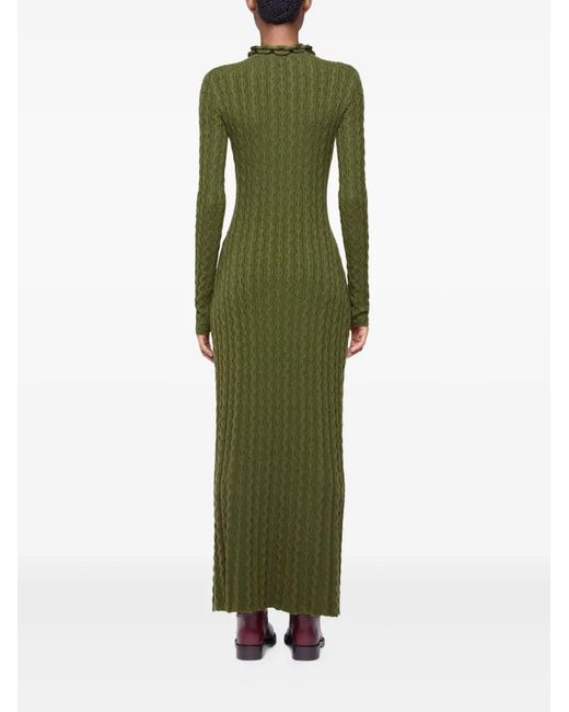 Rabanne Green Wool Maxi Dress