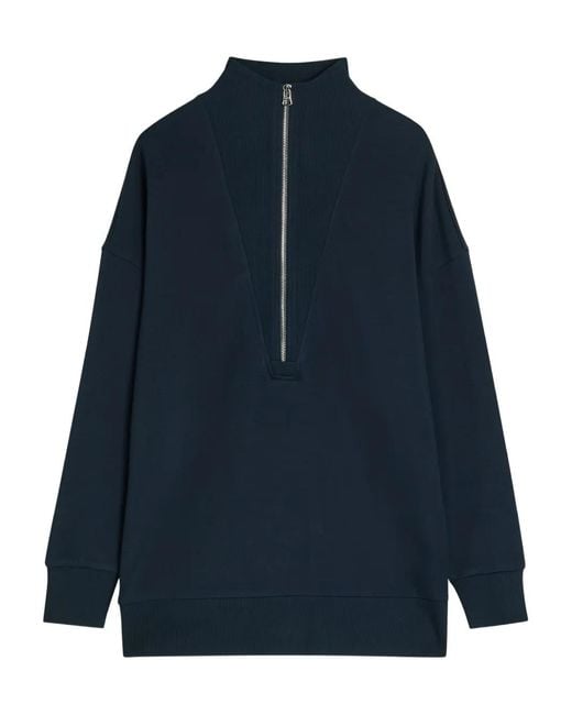 Varley Blue Half-Zip Sweatshirt