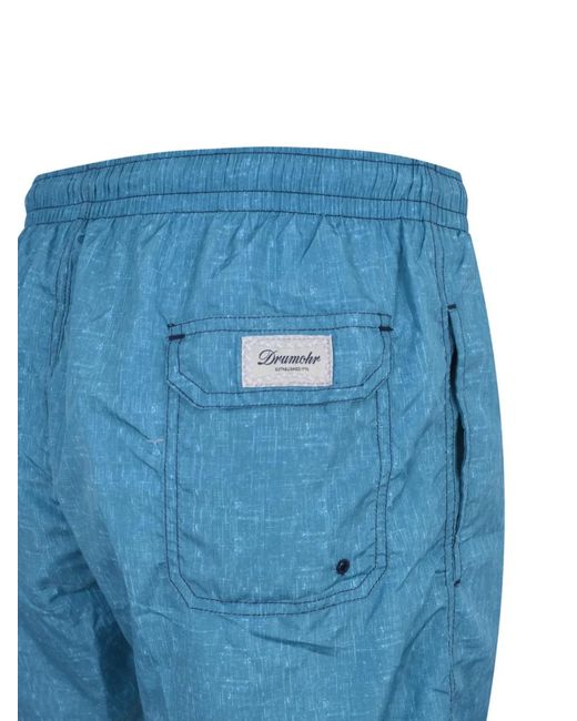 Drumohr Blue Short À Texture Flammée Et Lien De Resserrage for men