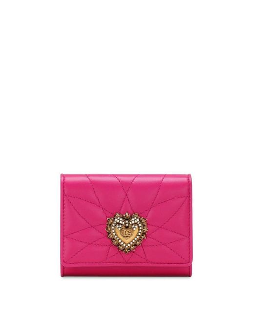 Dolce & Gabbana Pink Small Devotion Leather Wallet