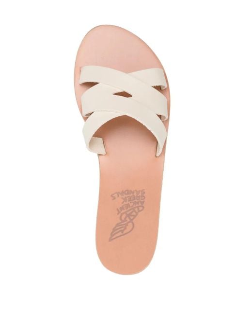 Ancient Greek Sandals Pink Slip-On Leather Sandals