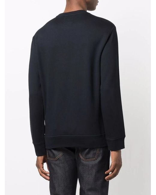 Emporio Armani Blue Logo Cotton Sweatshirt for men