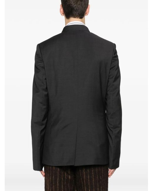 Martine Rose Black Double-Breasted Zip-Up Jacket for men