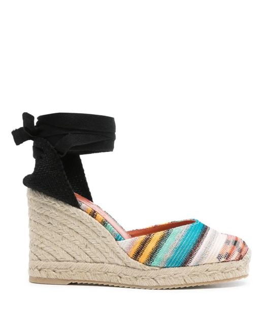 Missoni Black 90Mm Striped Espadrilles