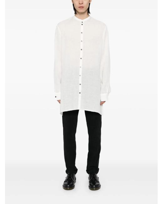 Label Under Construction White Button-Up Shirt for men