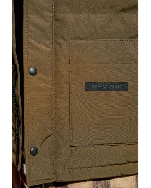 Canada Goose Green Logo-Patch Gilet for men