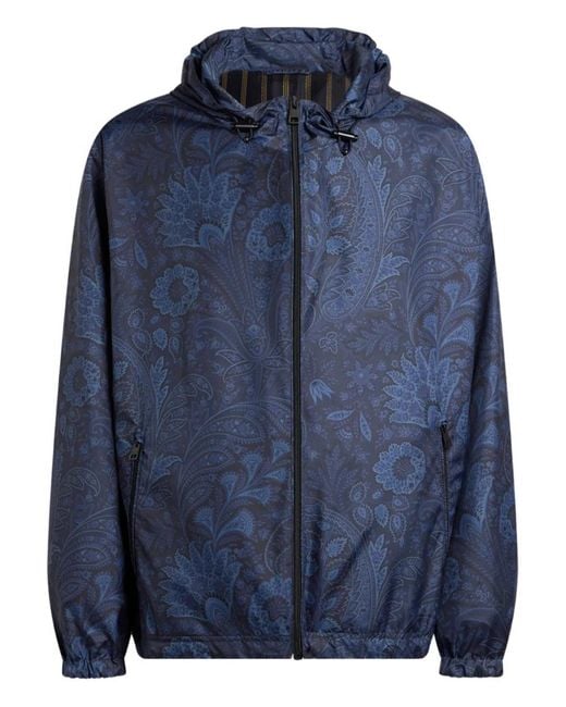Etro Blue Coupe-Vent À Motif Cachemire for men