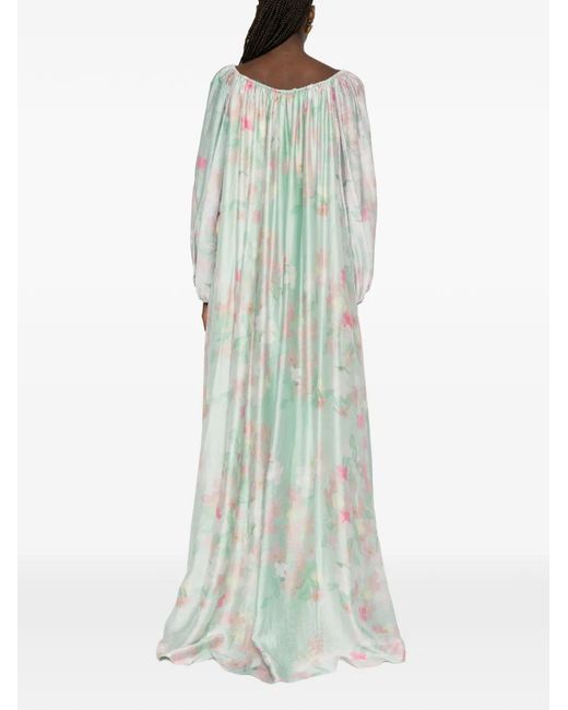 BERNADETTE Green Ally Floral-Print Maxi Dress