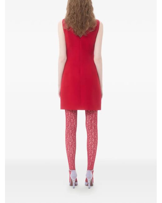 Valentino Garavani Red Bow V-Neck Mini Dress