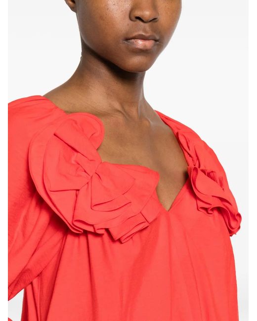 Stine Goya Red Dress With Ruffles And Bow