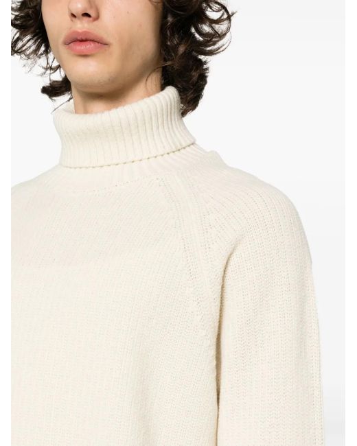 C P Company White Classic Turtleneck Sweater for men