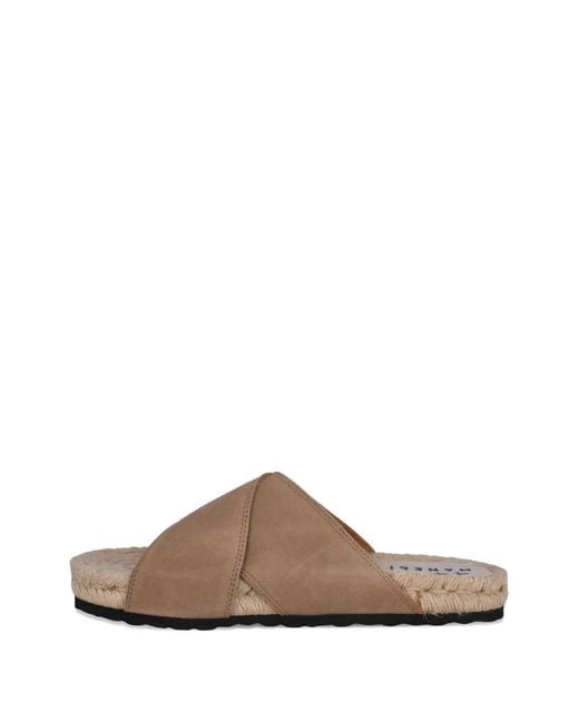 Manebí Brown Crossover-Strap Suede Sandals for men
