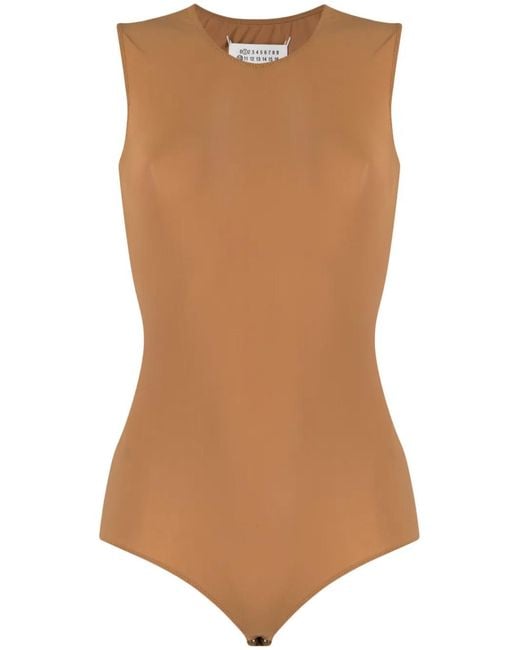 Maison Margiela Brown Round-Neck Bodysuit