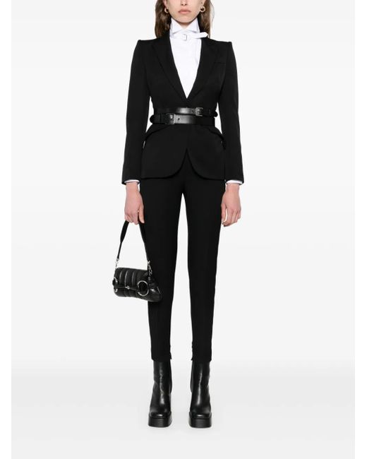 McQueen Black Wool Single-Breasted Blazer
