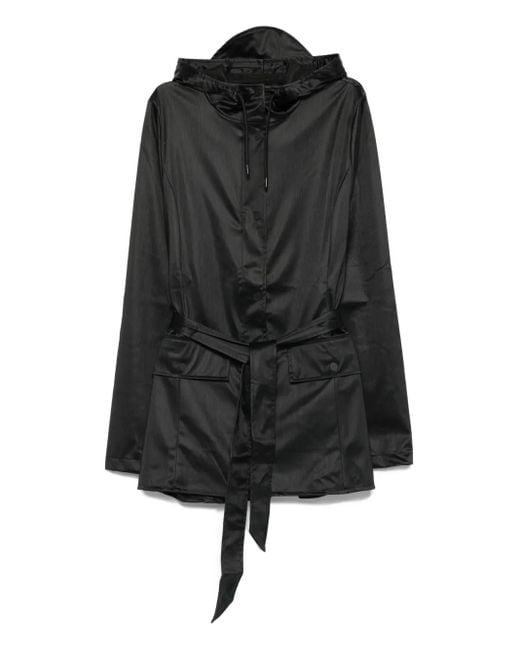 Rains Black Regenmantel mit Kapuze